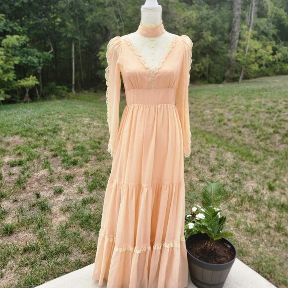 Vintage | Dresses | Authentic 7s 80s Vintage Gunne Sax Style Prairie ...